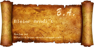 Bleier Arnót névjegykártya